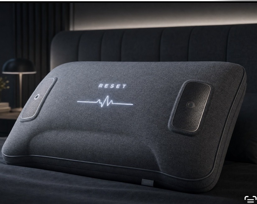 Generation Two concept &mdash; the RESET pillow with integrated audio.