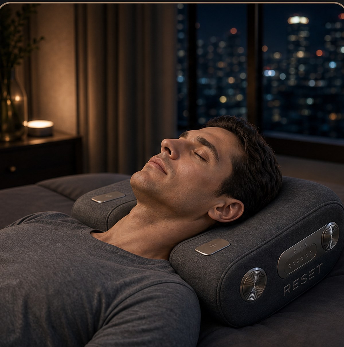 Resting with the acoustic module beside the head.